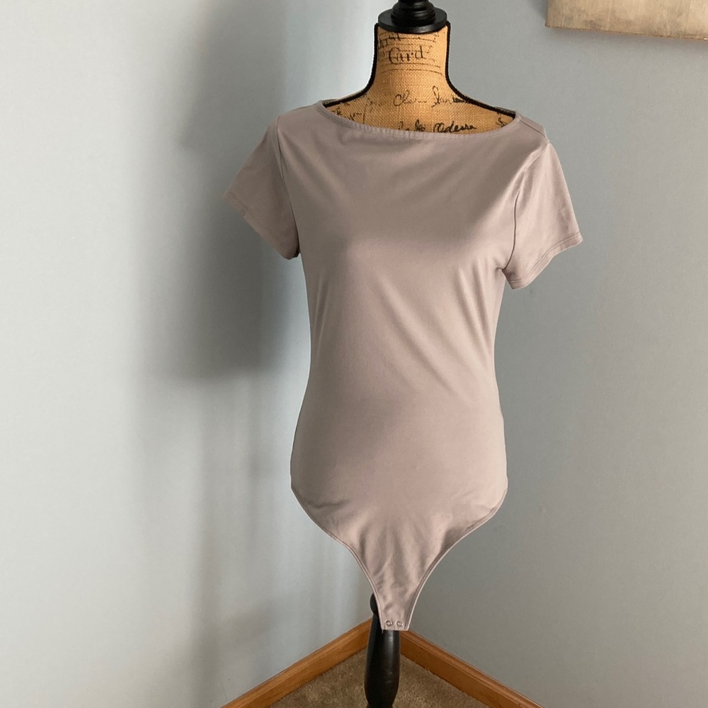 Abercrombie & Fitch Gray Taupe Bodysuit Women Size L